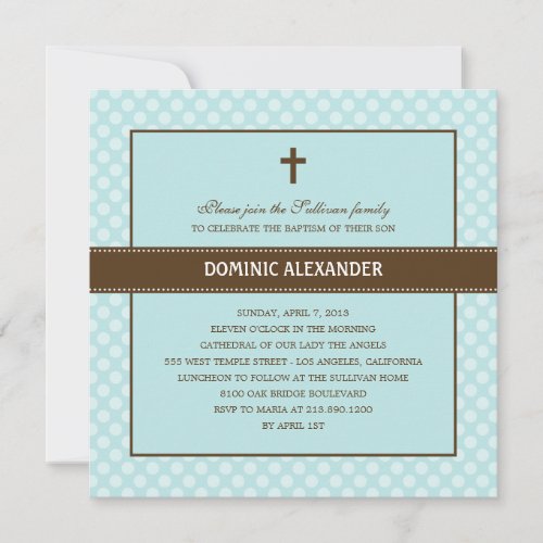 Polka Dots Baptism/Christening Invitation