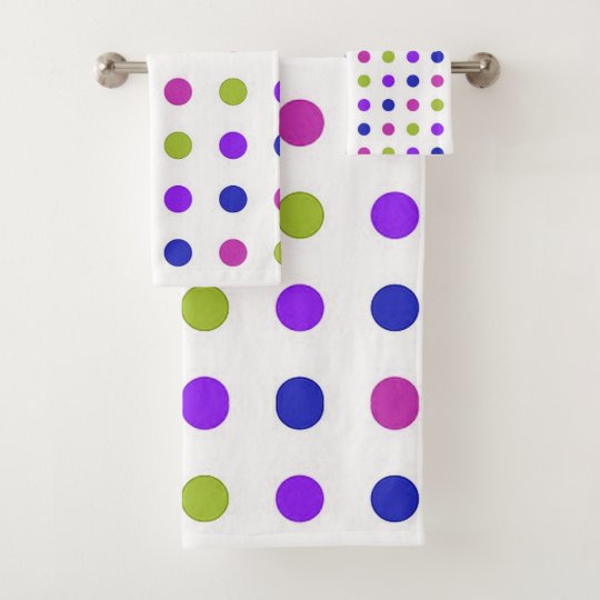 Polka Dots Bathroom Towel Set