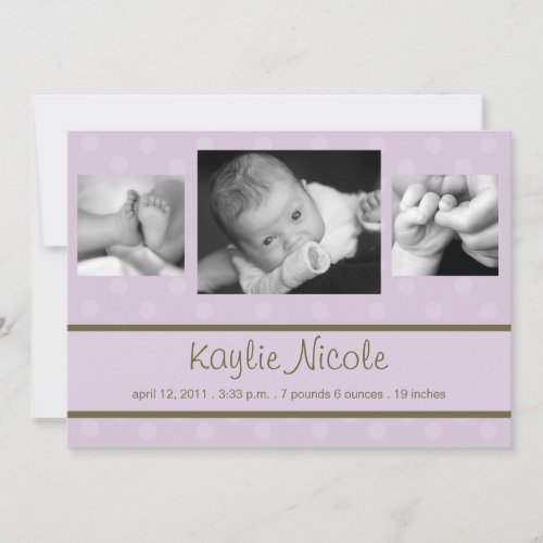 Polka Dots Birth Announcement