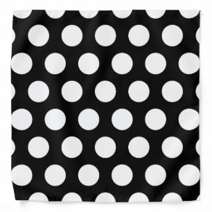 Polka Dots Black and White Bandana