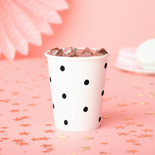 Polka dots Black and white bold pattern elegant Paper Cups