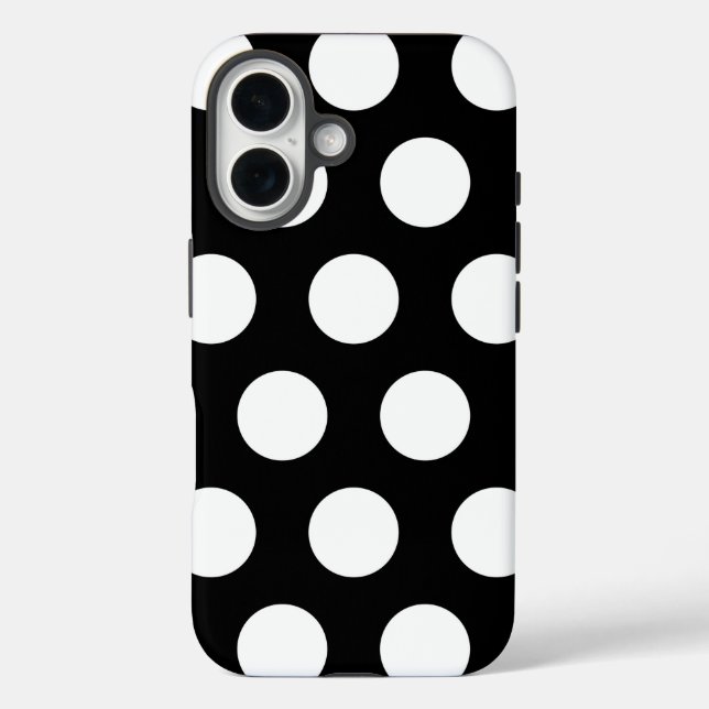 Polka Dots Black and White Case-Mate iPhone Case (Back)