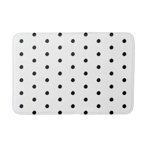 Polka dots Black and white elegant bold pattern Bath Mat