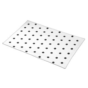 Polka dots Black and white elegant bold pattern Cloth Placemat
