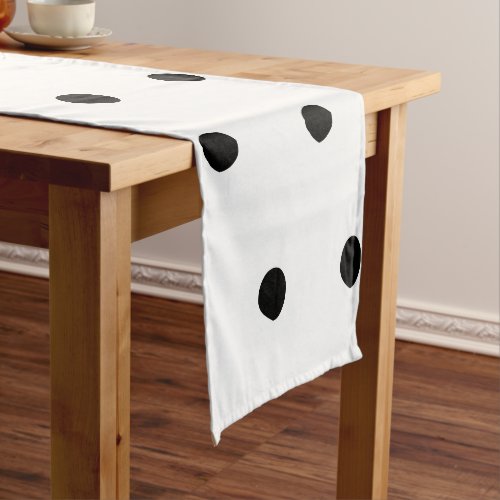 Polka dots Black and white elegant bold pattern Short Table Runner