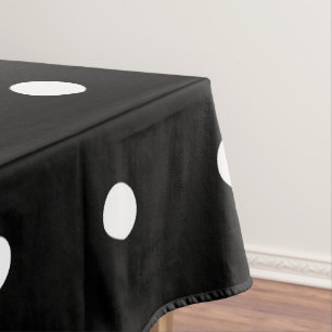 Polka dots Black and white elegant bold pattern Tablecloth