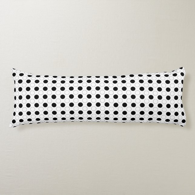 Polka Dots Black and white pattern balls Body Pillow (Front)