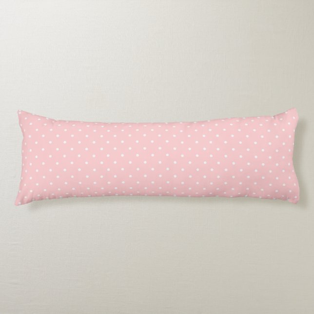 Polka Dots Black and white pattern balls Pink Body Pillow (Front)
