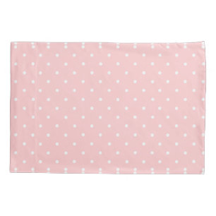 Polka Dots Black and white pattern balls Pink Pillow Case