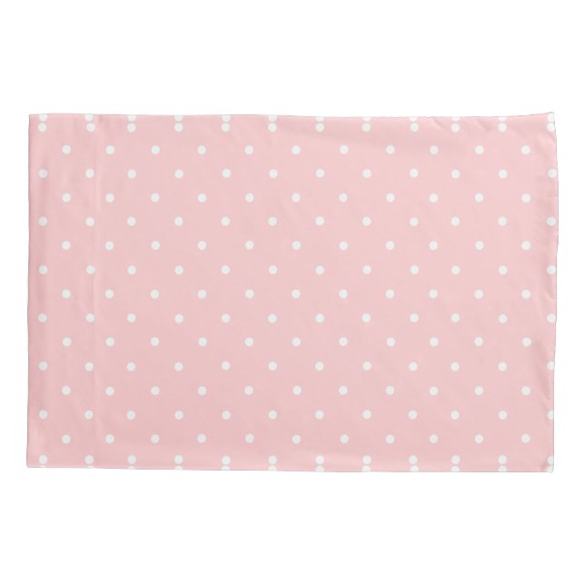 Polka Dots Black and white pattern balls Pink Pillow Case (Back)