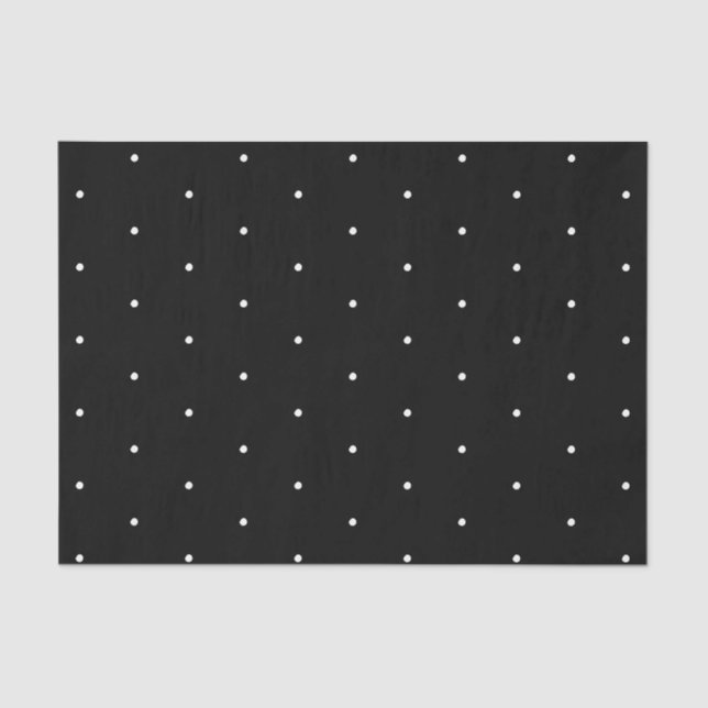 Polka dots Black and white pattern elegant Tissue Paper (Front)