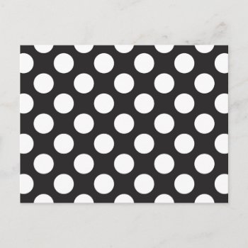 Polka Dots Black And White Postcard by Custom_Patterns at Zazzle