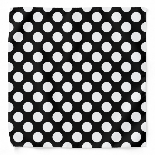 Polka Dots Black Bandana (Front)