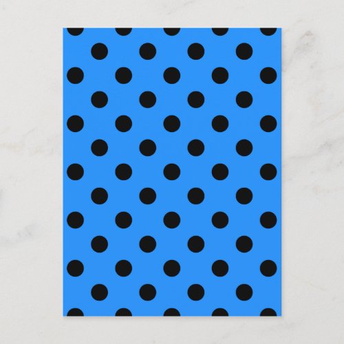 Polka Dots _ Black on Dodger Blue Postcard