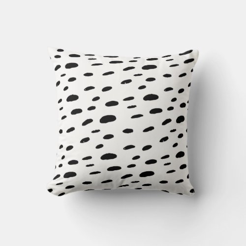 Polka Dots Black Polka Dots Dalmatian Pattern Throw Pillow