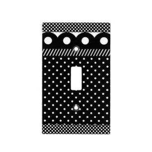 Polka Dots Black White Pattern Peace Love Destiny Light Switch Cover