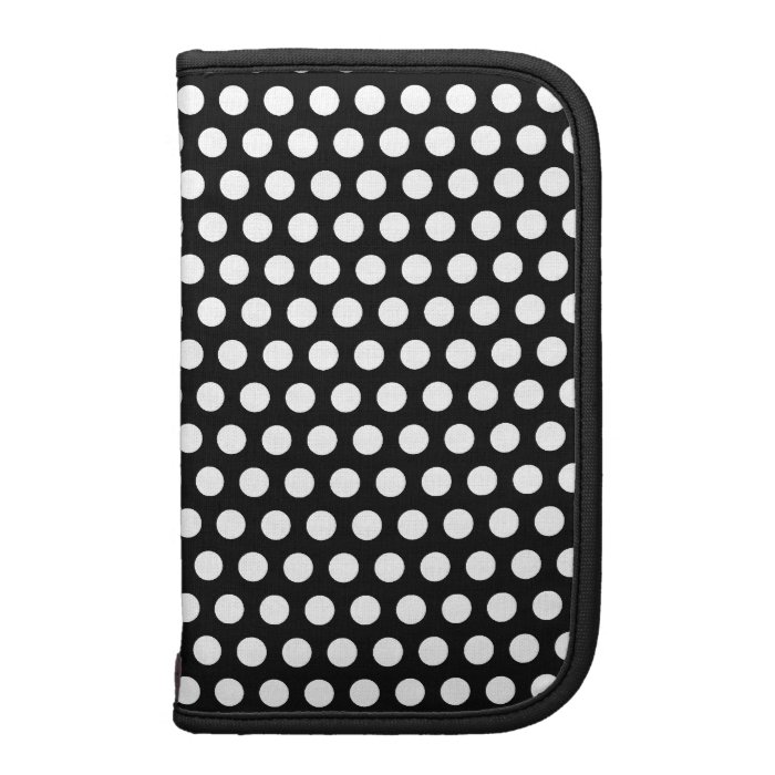 Polka dots black white retro spots pattern, gift planner