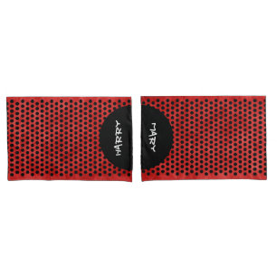 Polka Dots black + your backgr. & Ideas Pillowcase