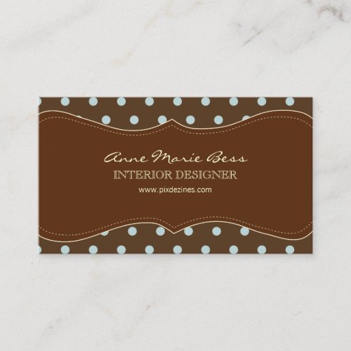 Polka Dots Blue Chocolate  business cards