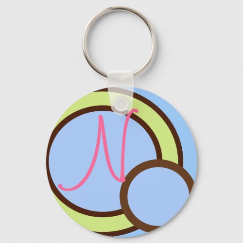 Polka Dots _ Blue _ Monogram Keychain