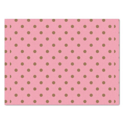 Polka Dots Brown on Pink Tissue Paper