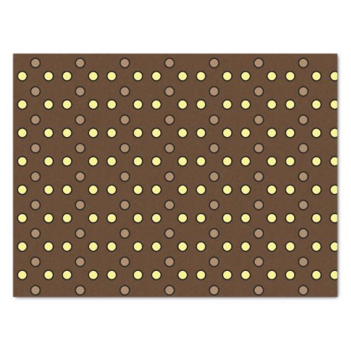 Polka dots brown yellow and beige tissue paper