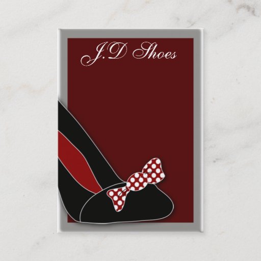 Customizable polka dots chic shoes business cards