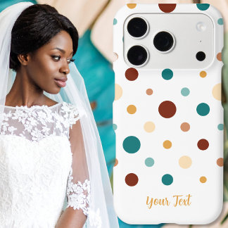 Polka Dots - Cool Colors on White Phone Case