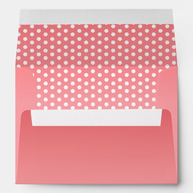 Polka Dots Coral Pattern Envelope (Back (Bottom))