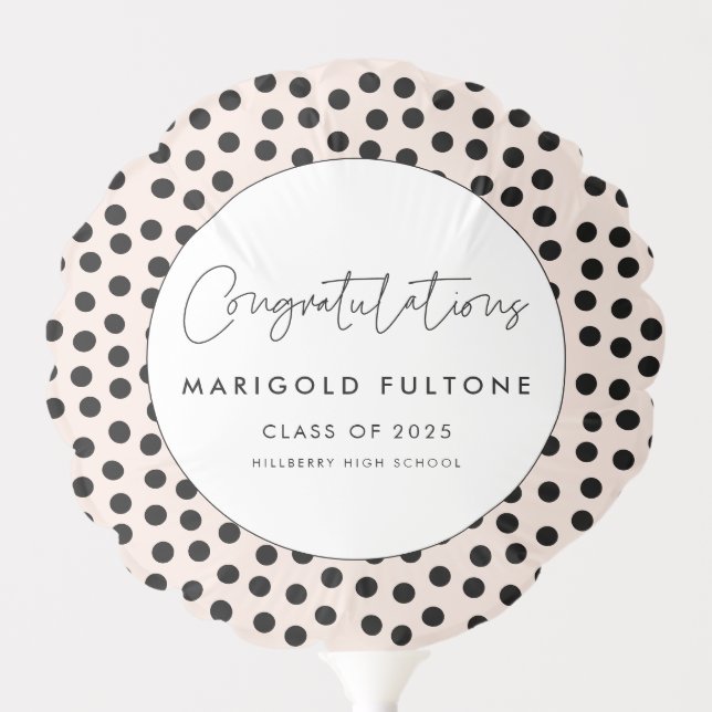 Polka dots Customizable graduate Congratulations Balloon (Front)