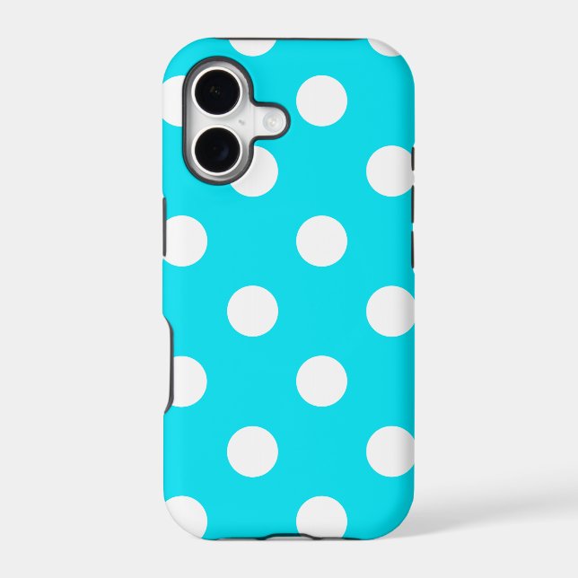 Polka dots cyan hex code 00E3F4 Iphone Case (Back)