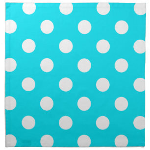 Polka dots cyan hex code 00E3F4 Napkin