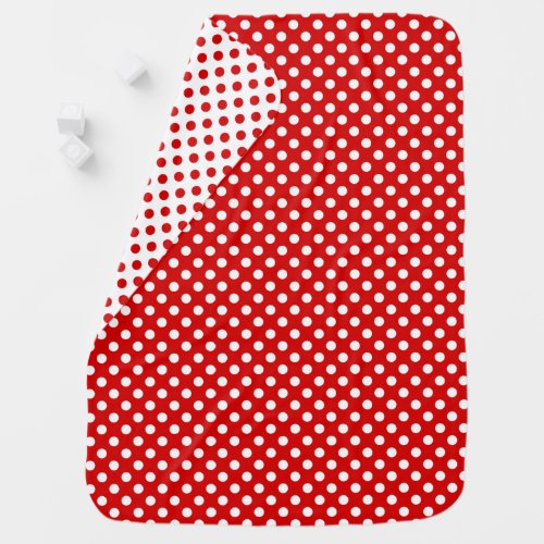 Polka Dots Dark RedWhite Reversible Receiving Blanket