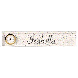 Polka Dots Desk Name Plate