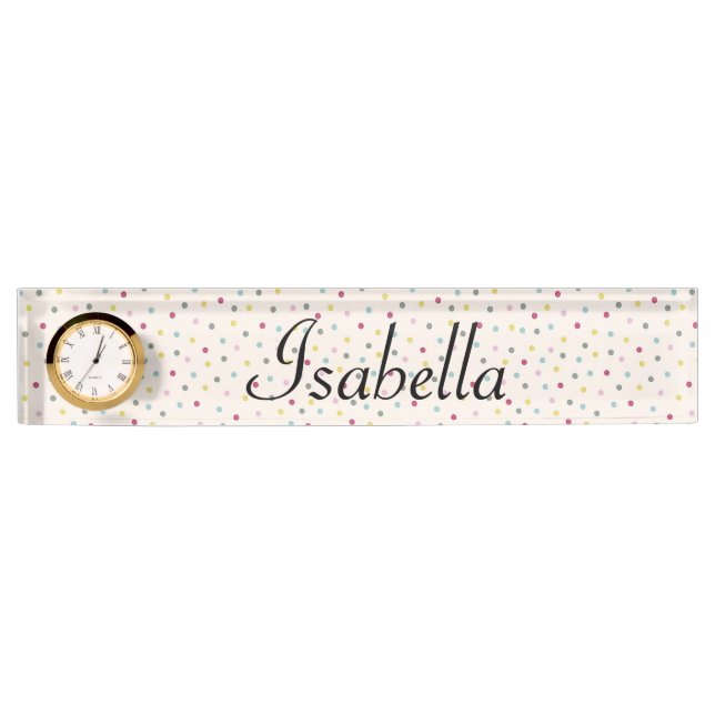 Polka Dots Desk Name Plate (Front)