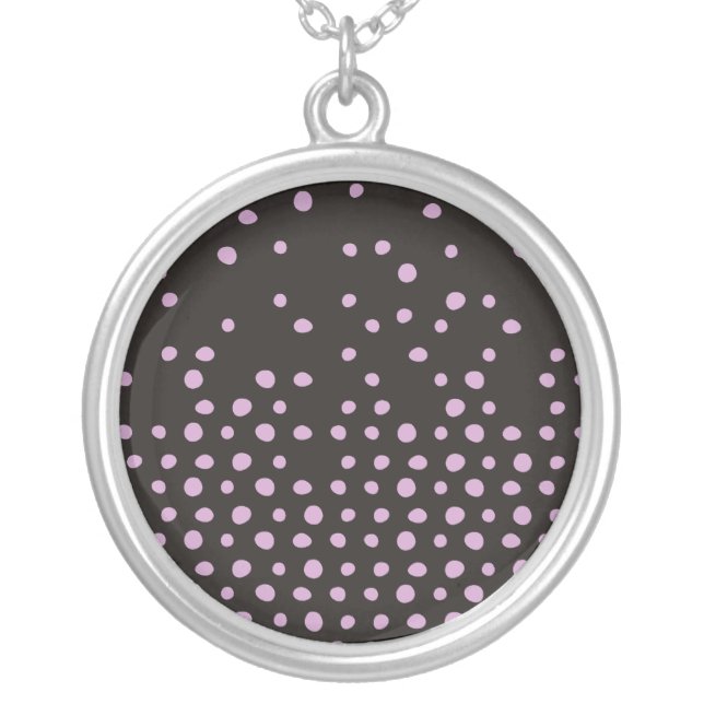 Polka dots destruction silver plated necklace (Front)