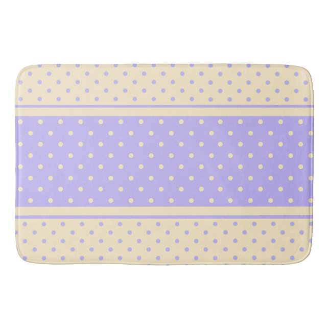 Polka dots, & dots lavender and yellow  bath mat (Front)