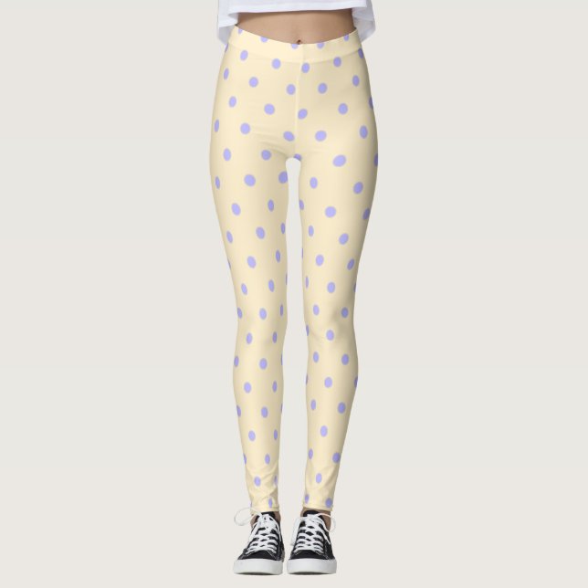 Polka dots, & dots lavender and yellow  leggings (Front)