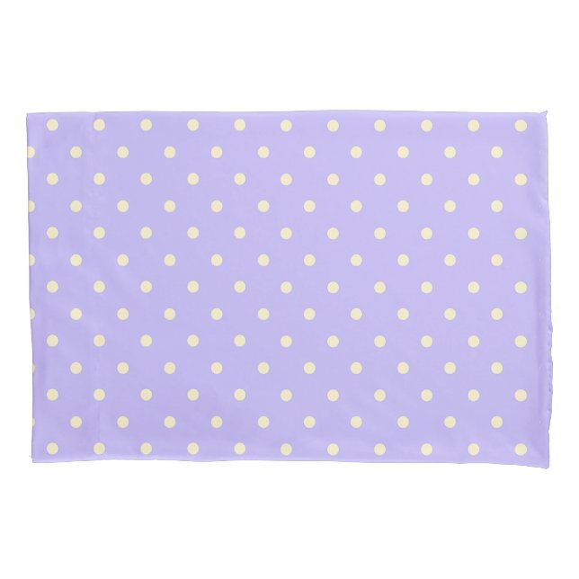 Polka dots & dots lavender and yellow  pillow case (Front)