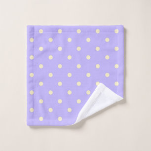 Polka dots, dots lavender and yellow  wash cloth