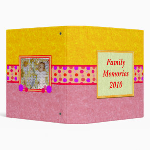 Polka Dots Family Memories Memory Book Photo Album 3 Ring Binder