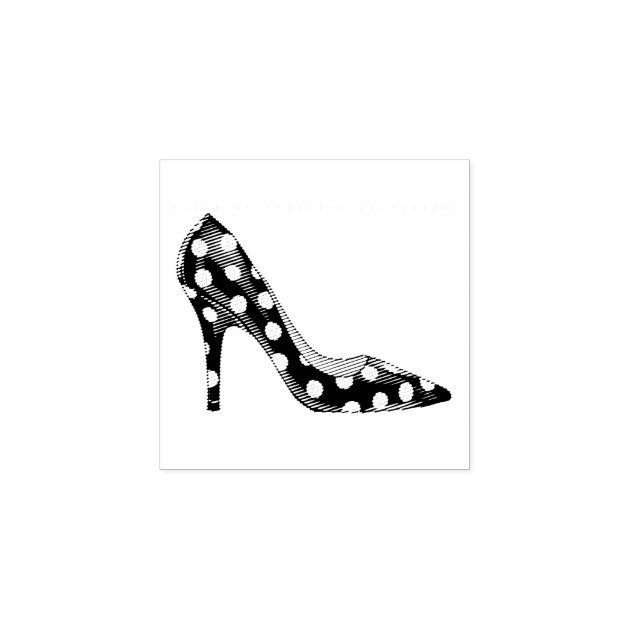 Polka Dots Fashion Stiletto Shoes Rubber Stamp
