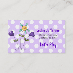 Polka Dots & Flowers Mommy Play Date Card