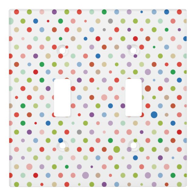 polka dots geometric shapes art light switch cover (Front)