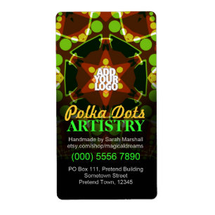 Polka Dots Geometric Star w/ Logo Sticker Label