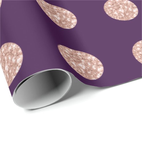 Polka Dots Glitter Purple Spark Pink Bridal Blush Wrapping Paper