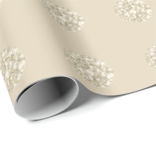 Polka Dots Glitter Sparkly Creamy Pastel Ivory Wrapping Paper