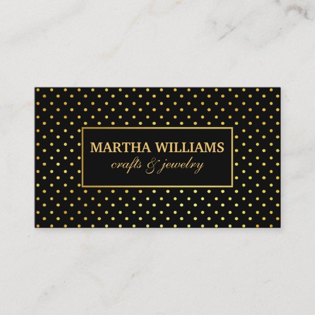 Polka Dots | Gold II Business Card (Front)