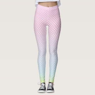 Polka Dots Gradient Pink Blue Yellow Leggings