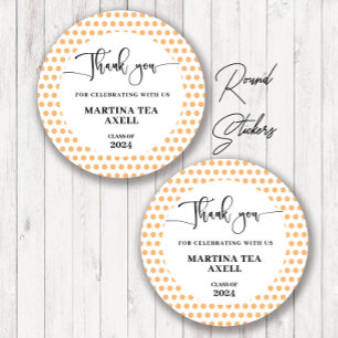 Polka Dots Graduation Classic Round Sticker